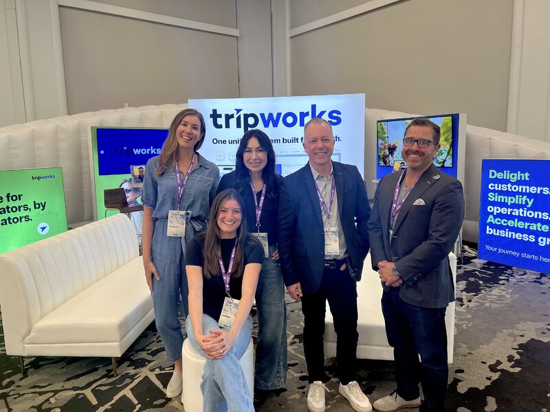 Tripworks company team at a conference booth